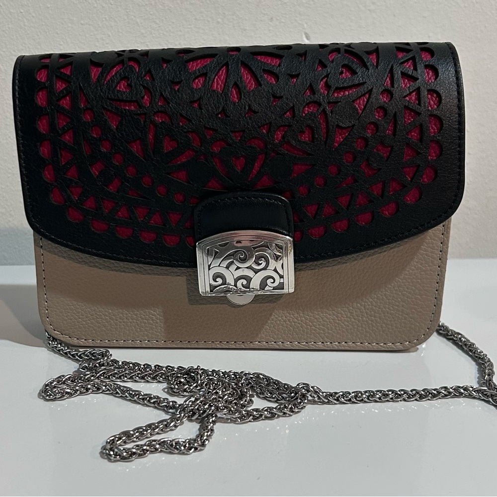 Brighton Ginger Snappy Minibag w/ Laser Cut Heart Flap Crossbody